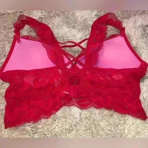 Victoria’s Secret Red Lace Push Up Bralette size M - Picture 4 of 9